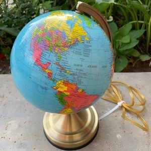 VTG WORLD GLOBE Home decor lamp ART design 90s GC
